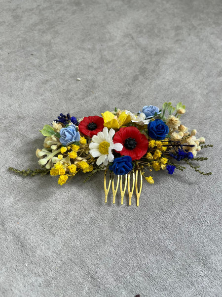 Folk wedding set of comb and hairpins