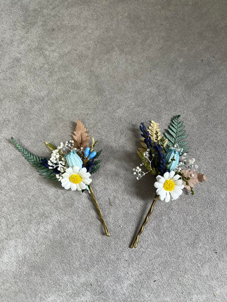 Meadow daisy flower hairpins