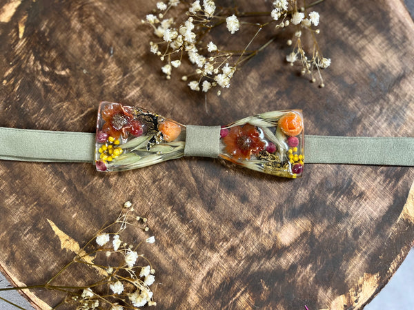 SALE! Natural resin flower bow tie
