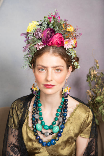 Colourful Frida Kahlo flower headband