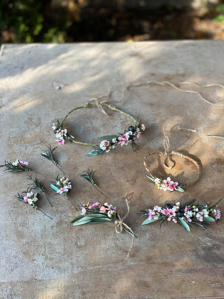 Greenery rosemary and olive leaves hairpins
