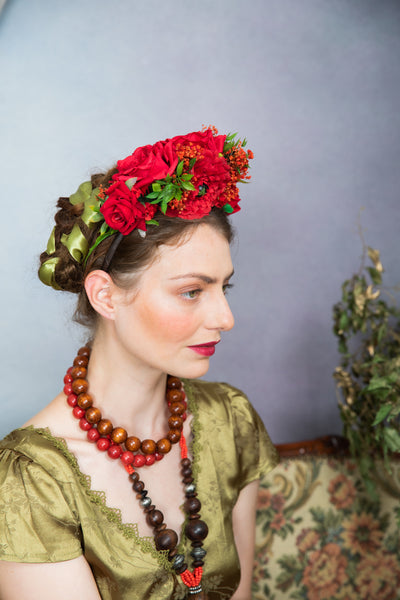 Red Frida Kahlo headband