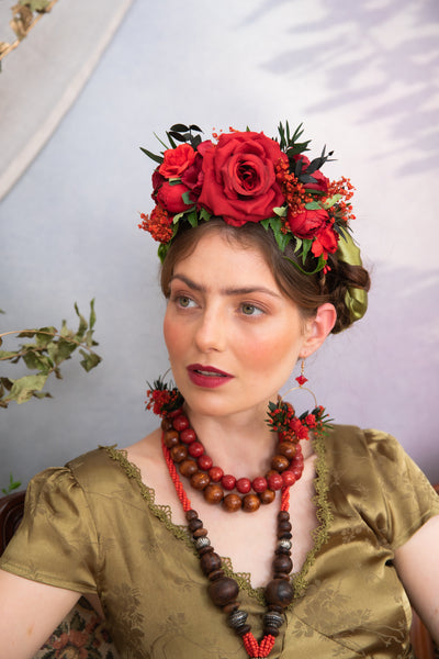 Red Frida Kahlo headband