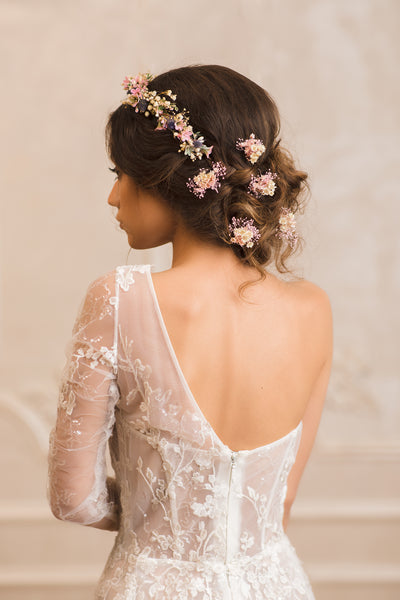 Romantic bridal flower hairpins