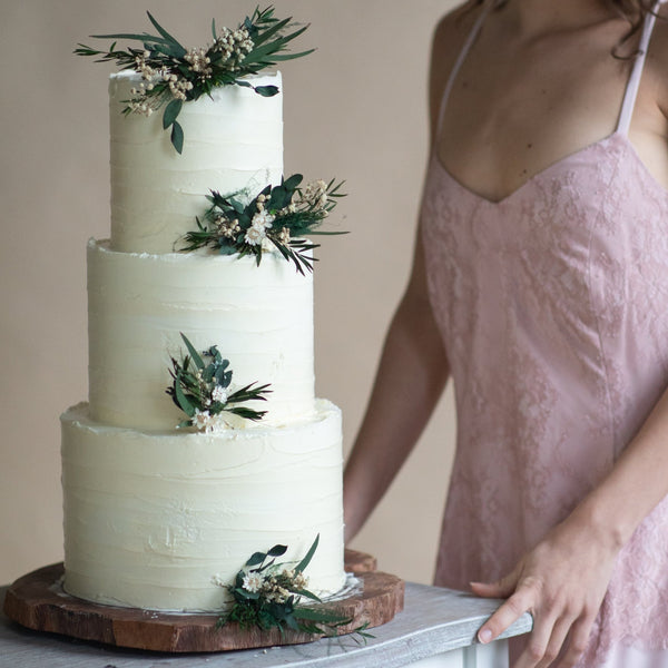 Greenery flower cake toppers