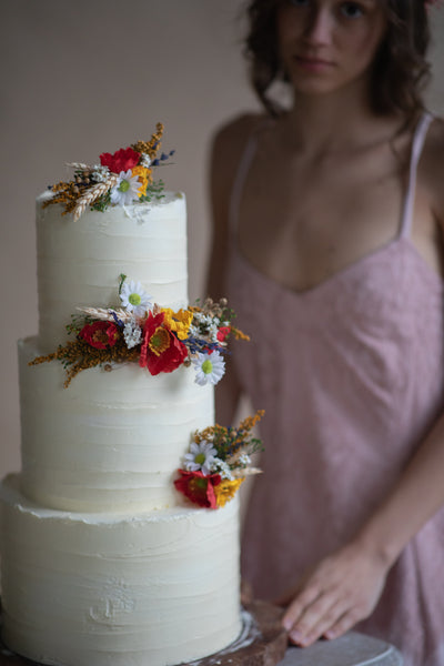 Meadow flower wedding cake toppers