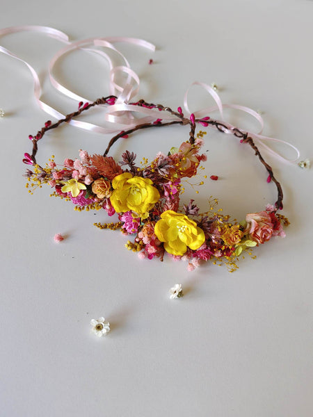 Boho summer wedding hair wreaths