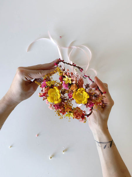 Boho summer wedding hair wreaths