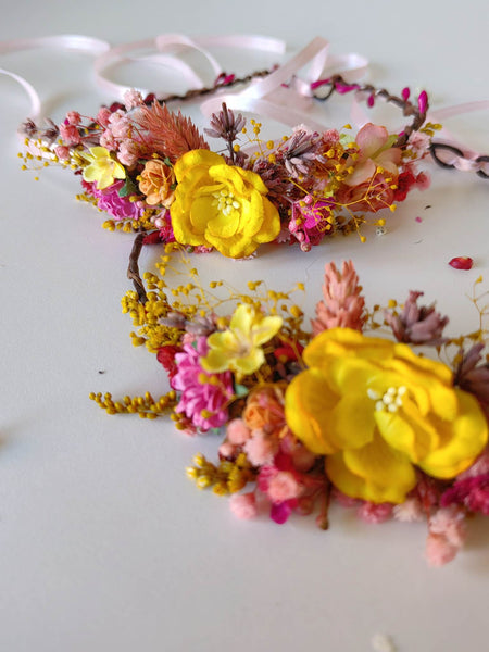 Boho summer wedding hair wreaths