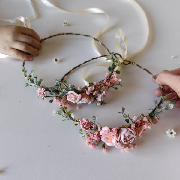 Romantic flower wreath with peonies