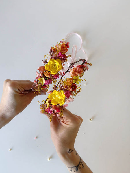 Boho summer wedding hair wreaths