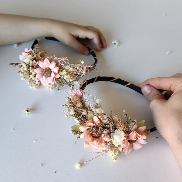 Mom and daughter flower headbands