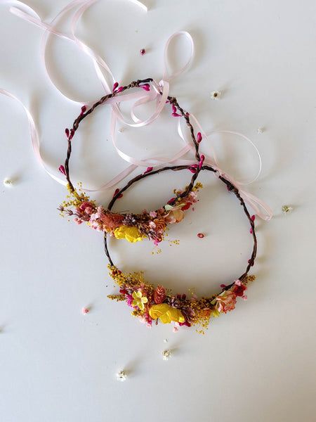 Boho summer wedding hair wreaths