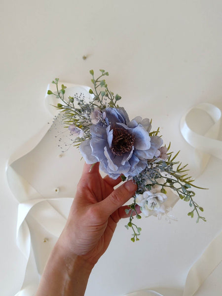 Blue flower belt for bride