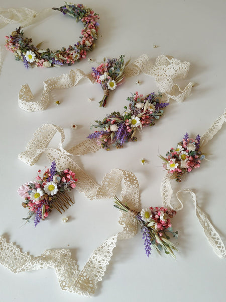 Summer flower half wreath