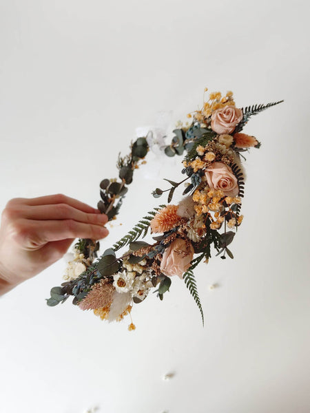 Preserved bridal flower crown