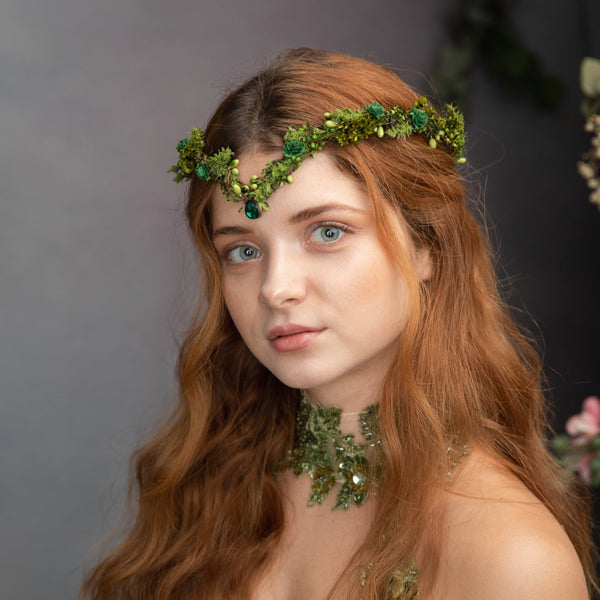 Greenery elf fairy tiara