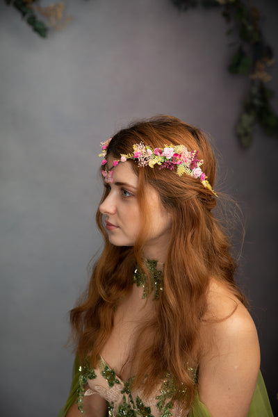 Romantic elf crown with butterfly