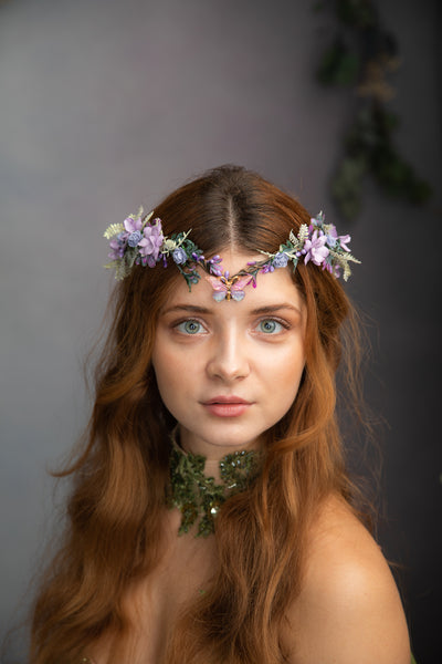 Lilac elf flower tiara