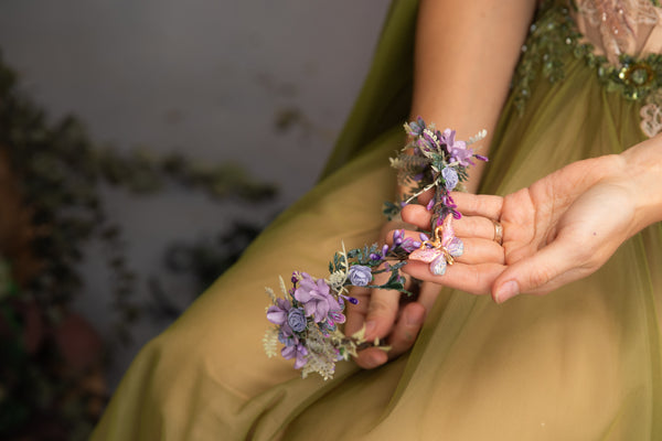 Lilac elf flower tiara