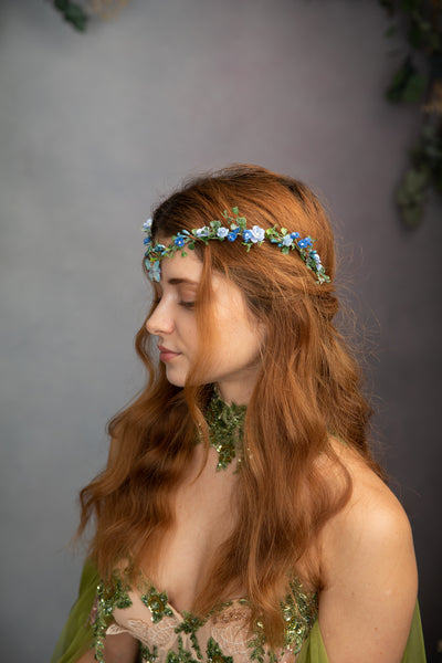 Baby blue flower tiara with butterfly