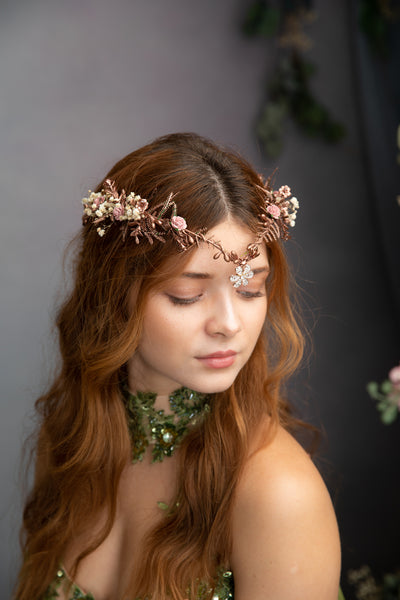 Romantic rose gold elven tiara