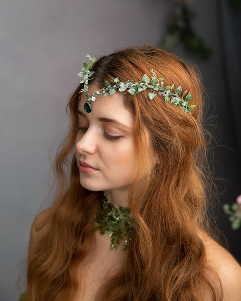 Greenery flower elf tiara