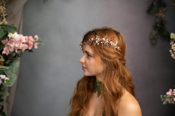 Romantic rose gold elven tiara