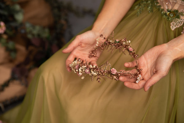 Romantic rose gold elven tiara