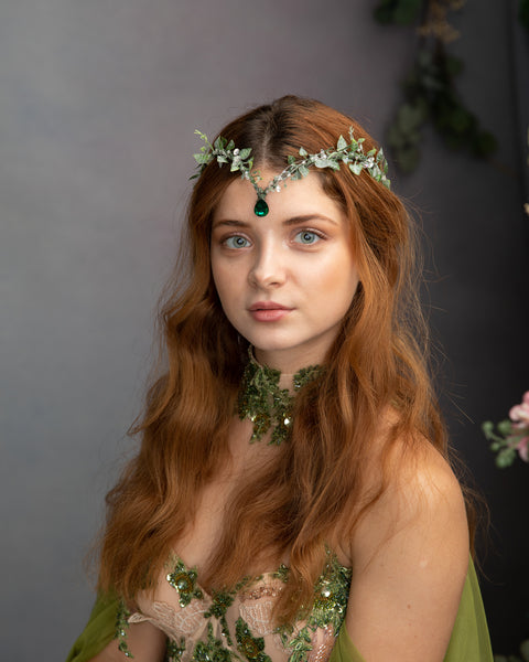 Greenery flower elf tiara