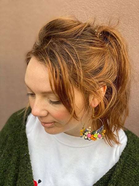 Meadow colourful flower earrings