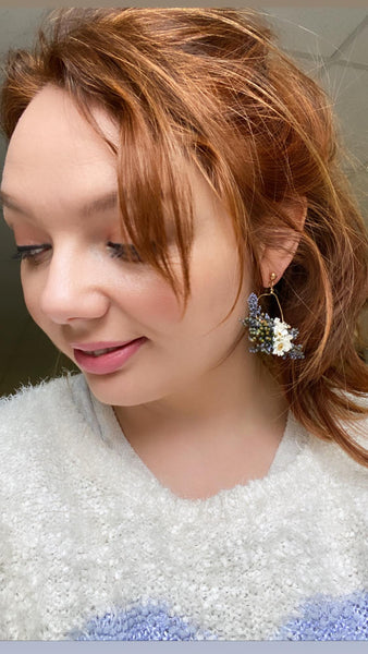 Small romantic circle dangle earrings