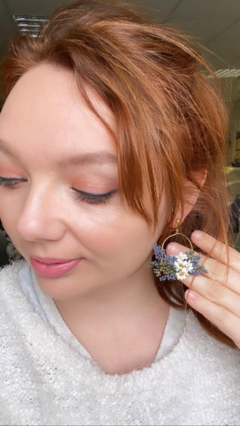 Small romantic circle dangle earrings