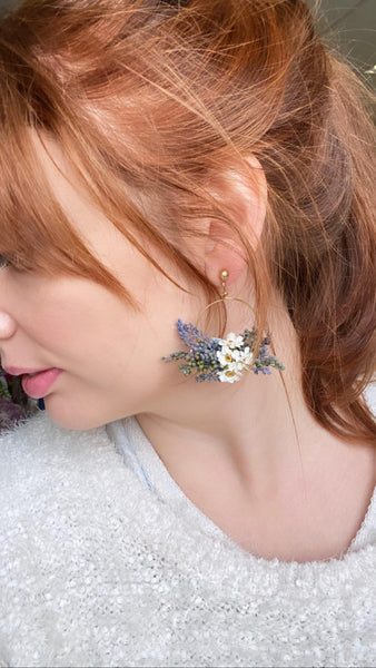 Small romantic circle dangle earrings