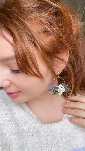 Small romantic circle dangle earrings