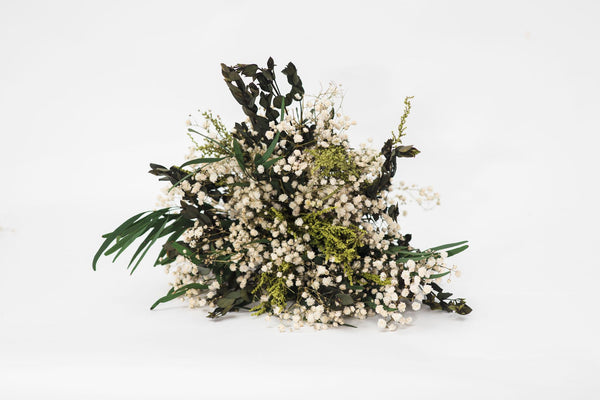 Greenery bridal bouquet Eucalyptus and baby's breath bouquet Natural Green and ivory wedding bouquet Magaela handmade Preserved flowers