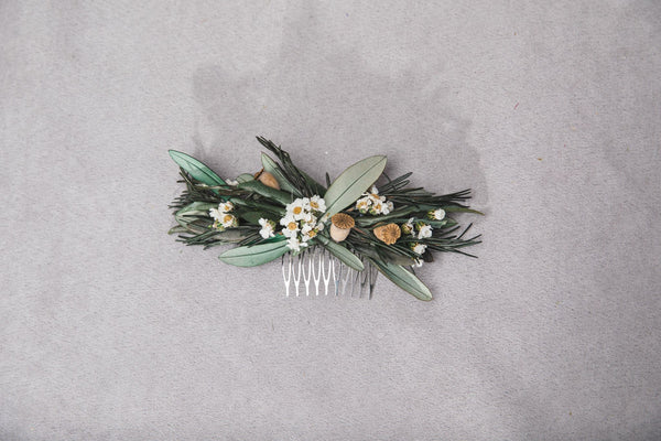 Greenery wedding set of hair comb and wreath 2021 wedding Rustic wedding hair crown Olive leaves wreath Customisable Magaela accessories