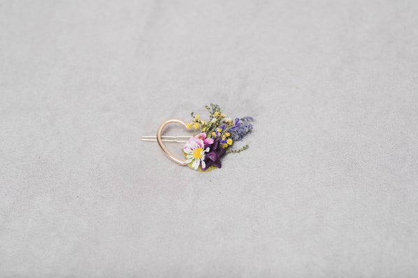 Spring flower hair clip Meadow Heart daisy snap clip Wildflowers bridal clip Summer 2021 Flower girl Hair Accessories Magaela hair jewellery