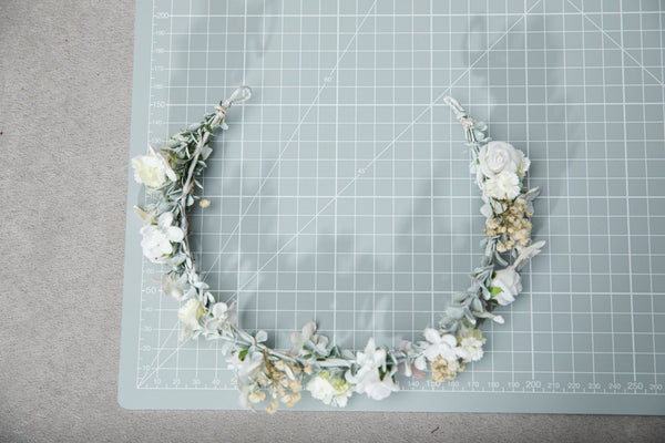 First Communion flower half wreath