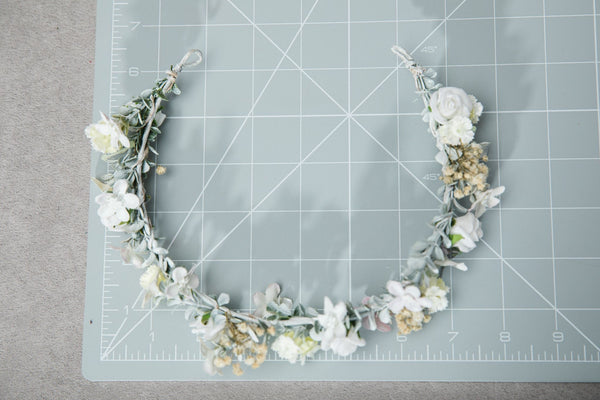 First Communion flower half wreath