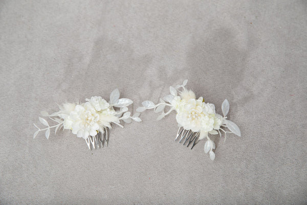 Holy communion flower comb Ivory flower comb for girl 2021 First holy communion Headpiece for flower girl Magaela Customisable Off white
