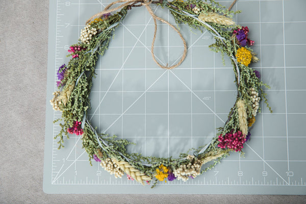 Natural meadow wedding wreath Ear of wheat Natural flower vine Flower accessories Wedding inspiration Hair flowers Bridal flower wreath