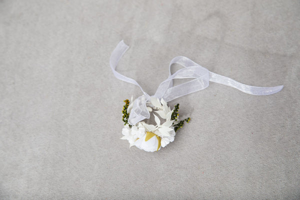 White peony communion candle flowers