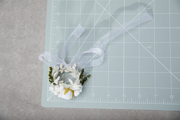 White peony communion candle flowers