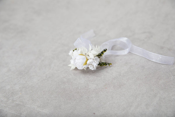 White peony communion candle flowers