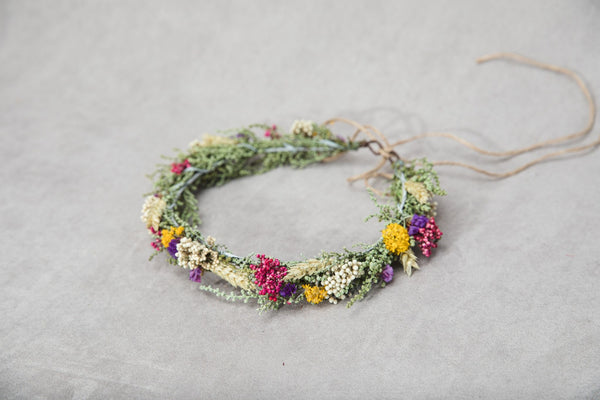 Natural meadow wedding wreath Ear of wheat Natural flower vine Flower accessories Wedding inspiration Hair flowers Bridal flower wreath