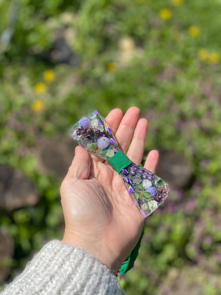 Green and purple resin bow tie