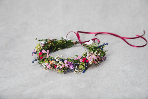 Meadow flower crown Bridal wildflowers headpiece Wedding flower wreath Magaela Bride to be Outdoor wedding Handmade meadow wreath