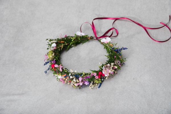 Meadow flower crown Bridal wildflowers headpiece Wedding flower wreath Magaela Bride to be Outdoor wedding Handmade meadow wreath