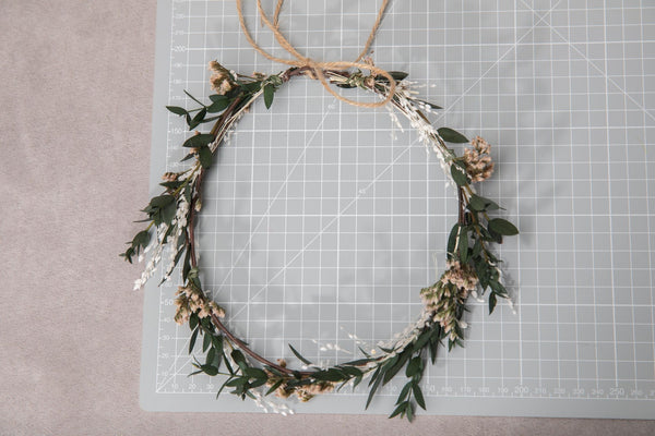 Greenery natural flower wreath Customisable wedding crown Eucalyptus flower headpiece Magaela Handmade Preserved crown Boho wedding